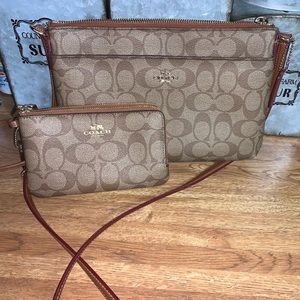 Coach crossbody and wristlet wallet